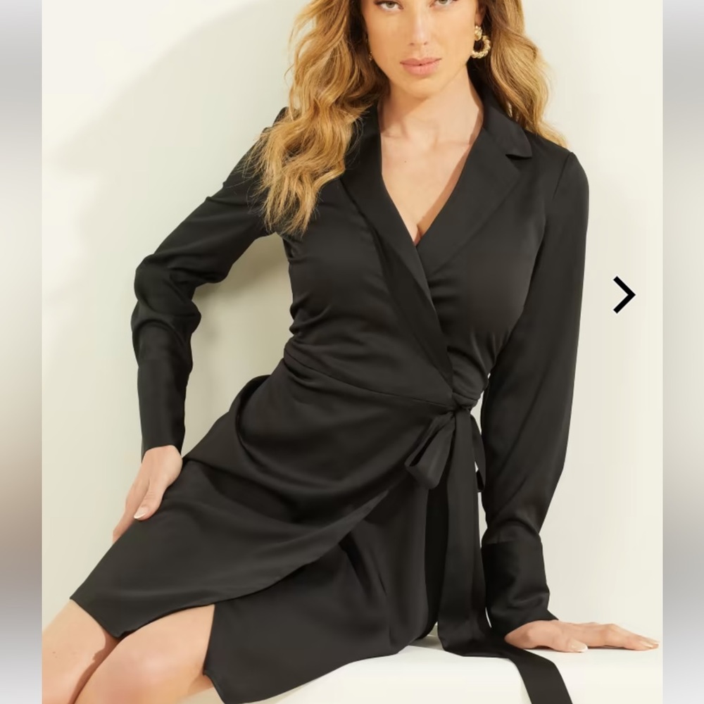 Guess Black Eden Wrap Dress NWT